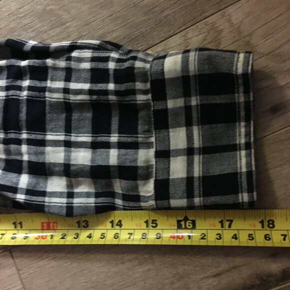 Chaps Black and White Plaid Flannel Cotton Button Down Shirt - Picture 15 of 15